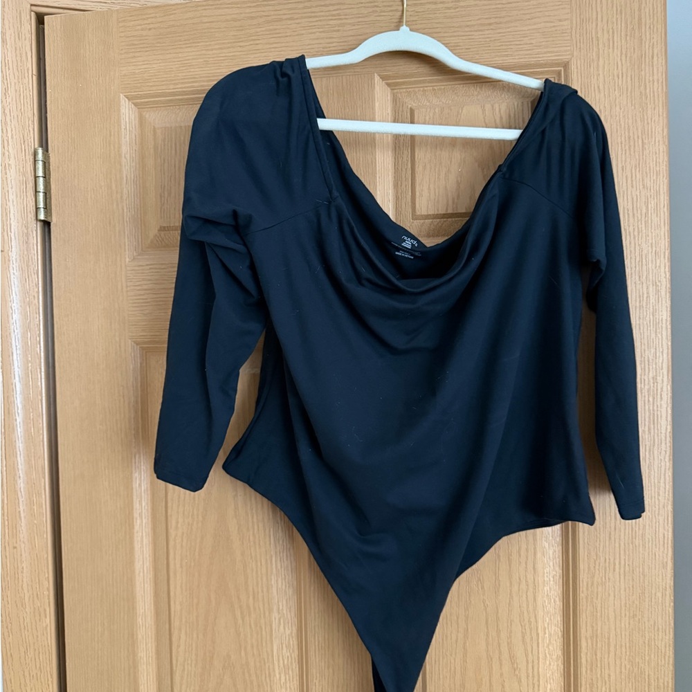 nuuds Black Women's Off the Shoulder Bodysuit